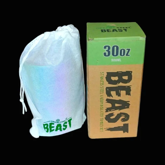 BEAST Rainbow Tumbler Stainless steel with straws 30oz. NWOT - Picture 3 of 4